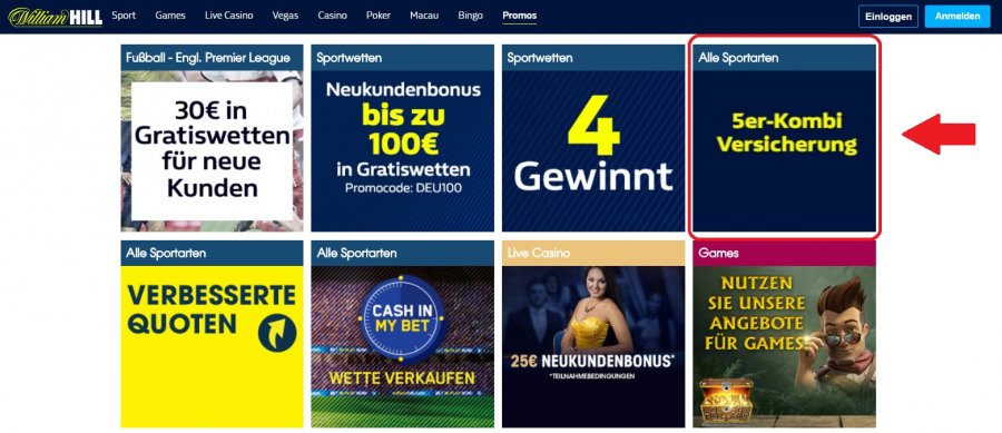 William Hill Live-Wetten » alle Sportveranstaltungen + Bonus Versicherung