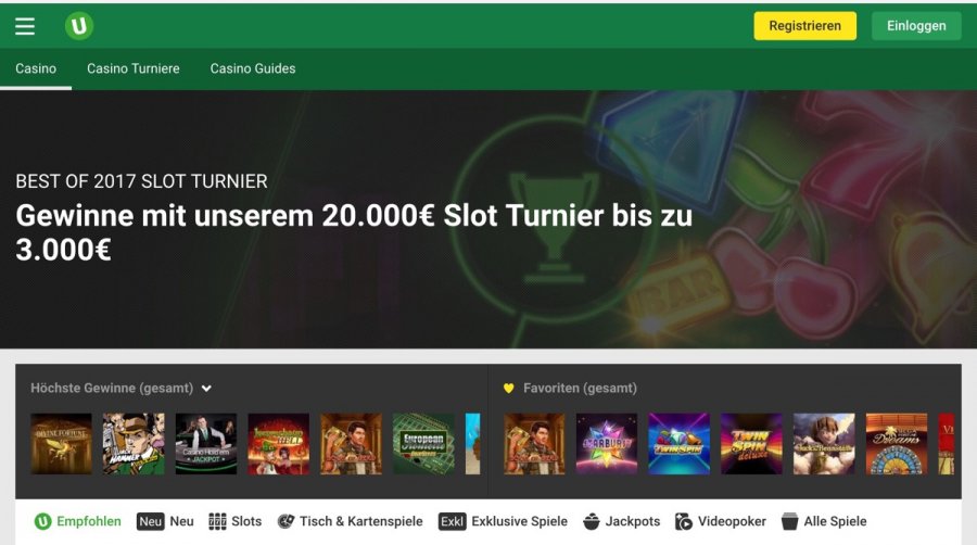 Unibet Online Casino Erfahrungen > Casino Spiele & Turniere