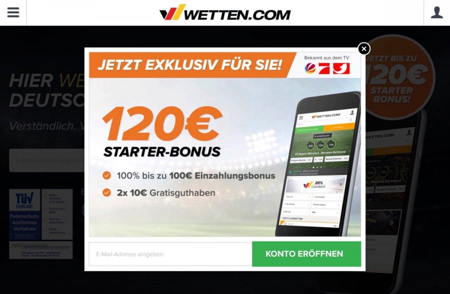 Wetten.com Bonus Code 2020 » 120€ Еrhältlich