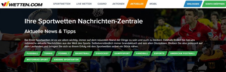 Wetten.com Live Wetten + Sportwetten Angebote 2020