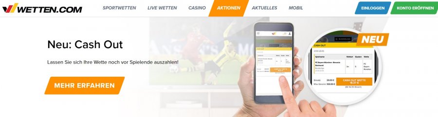 Wetten.com Cash Out Funktion » Sportwetten Strategie 2020 + Bonus