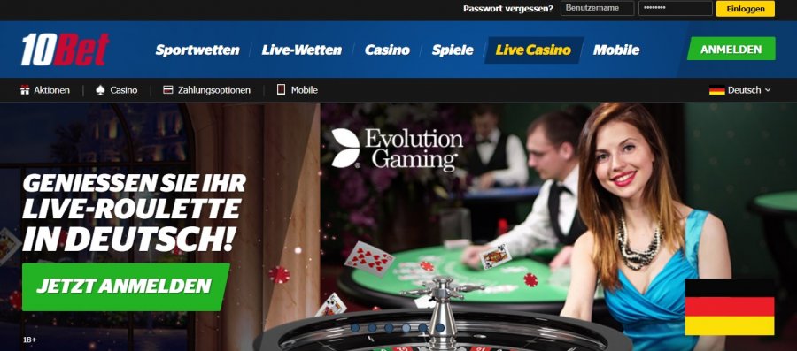 10Bet Live Casino » 100% Willkommensbonus bis zu 100€