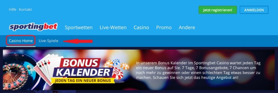 Sportingbet Casino Bonus Kalender » Spielautomaten & Spielangebot