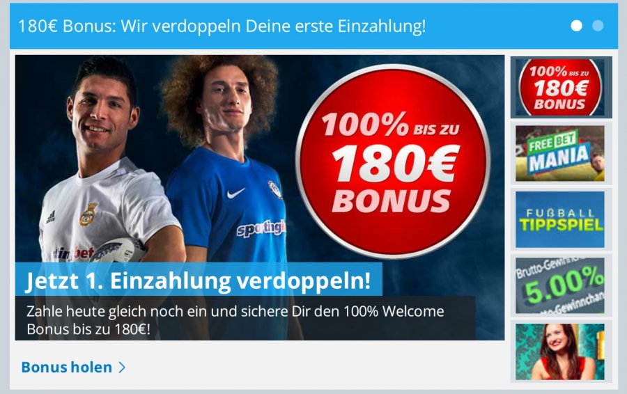 Sportingbet Bonus » Aktueller Bonus 2020 bis 180€ inklusive Gratiswetten