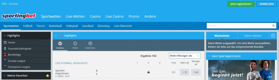 Sportingbet Cash Out Funktion » Sportwetten online