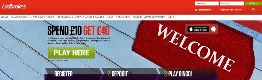 Ladbrokes Bingo » Willkommensbonus bis zu 40 €
