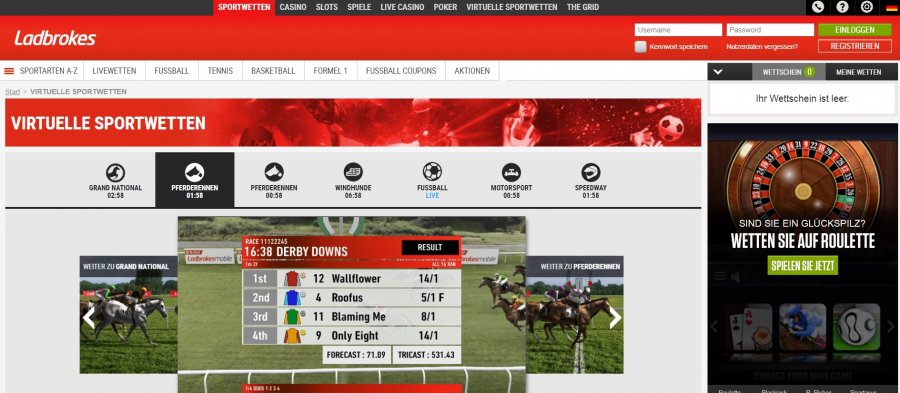 Ladbrokes Live Stream » Virtuelle Sportwetten live verfolgen