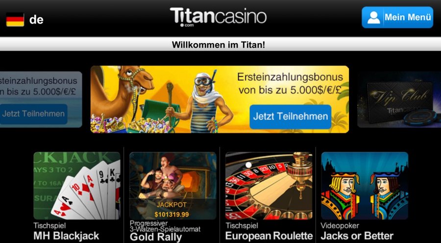 Titanbet Casino » No Deposit Bonus & Spielangebot