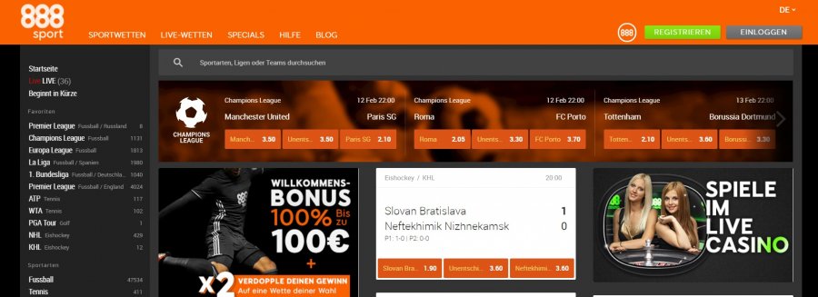 888sport Cash Out Funktion für Sportwetten